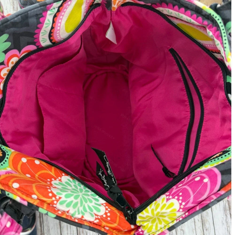 Vera Bradley Retired Ziggy Zinnia Pattern Purse & Turnlock Matching Wallet Set